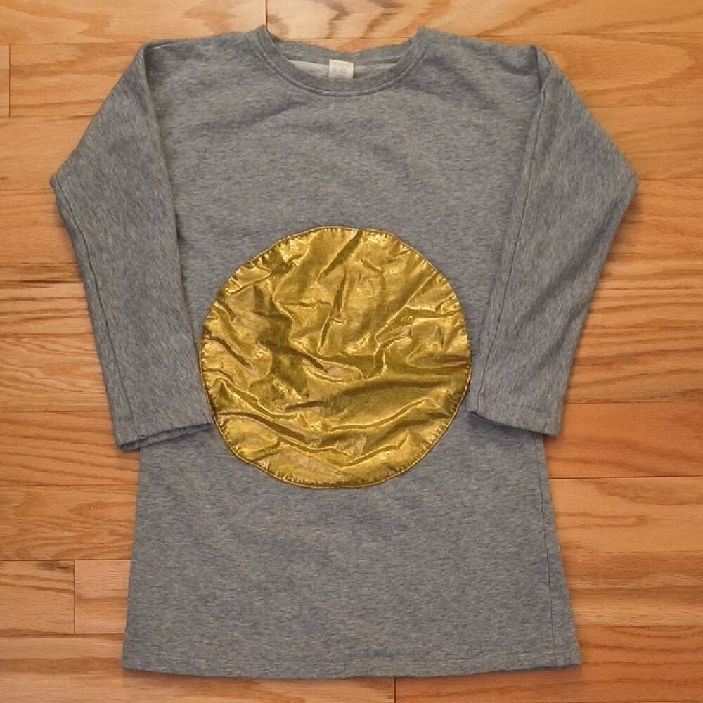 COS, Long Sleeve Sweatshirt Dress/Tunic w/ Gold Accent, Size 8/10 EUC